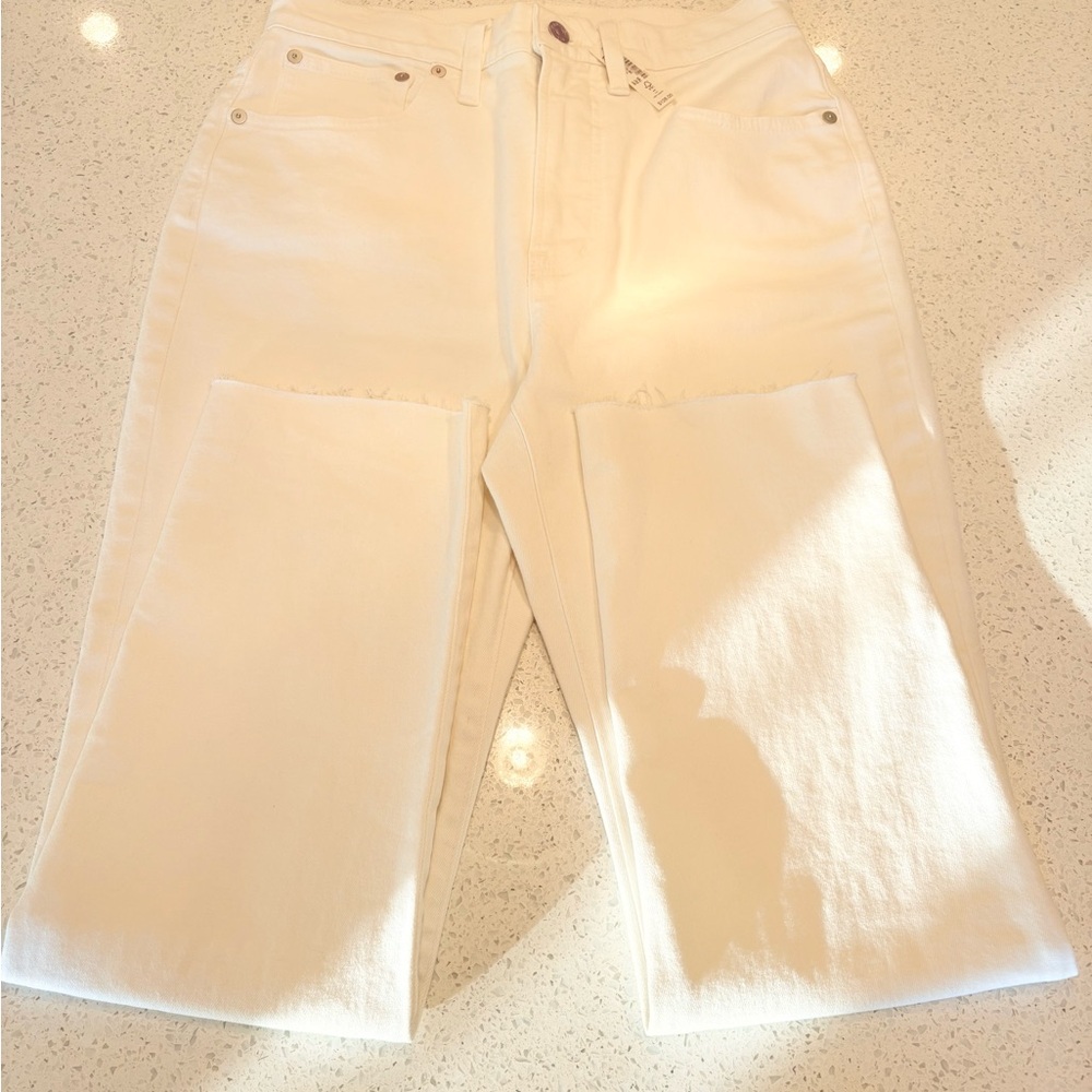 Hi Rise Straight Leg Ankle Length Jeans With Raw Hem The Perfect Vintage Jean - Picture 14 of 14